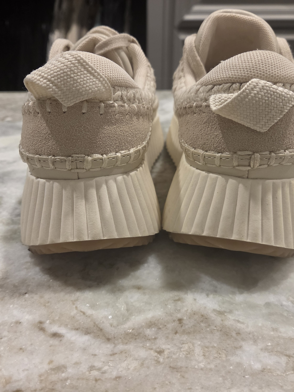 Dolce Vita Women's Cream Woven Platform Sneakers - Picture 6 of 9